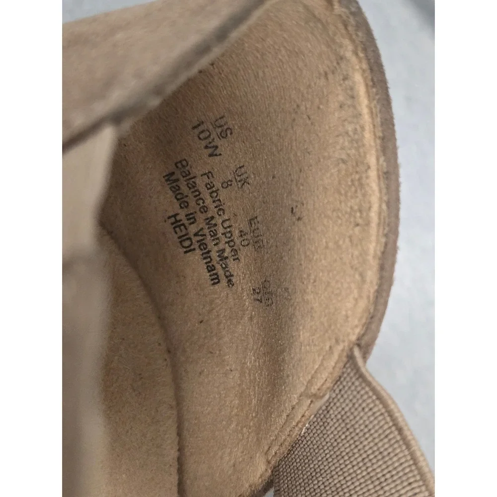 LifeStride Heidi Womens 10W Taupe Cork Wedge Heel Sandals Soft System Comfort